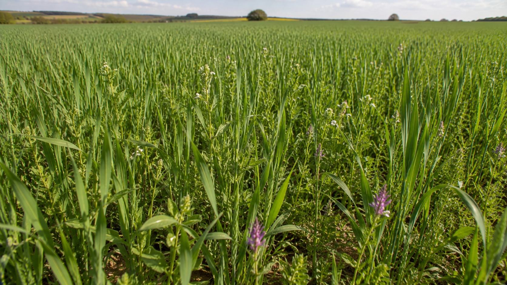 Vue agricole consacrée à adventices du blé