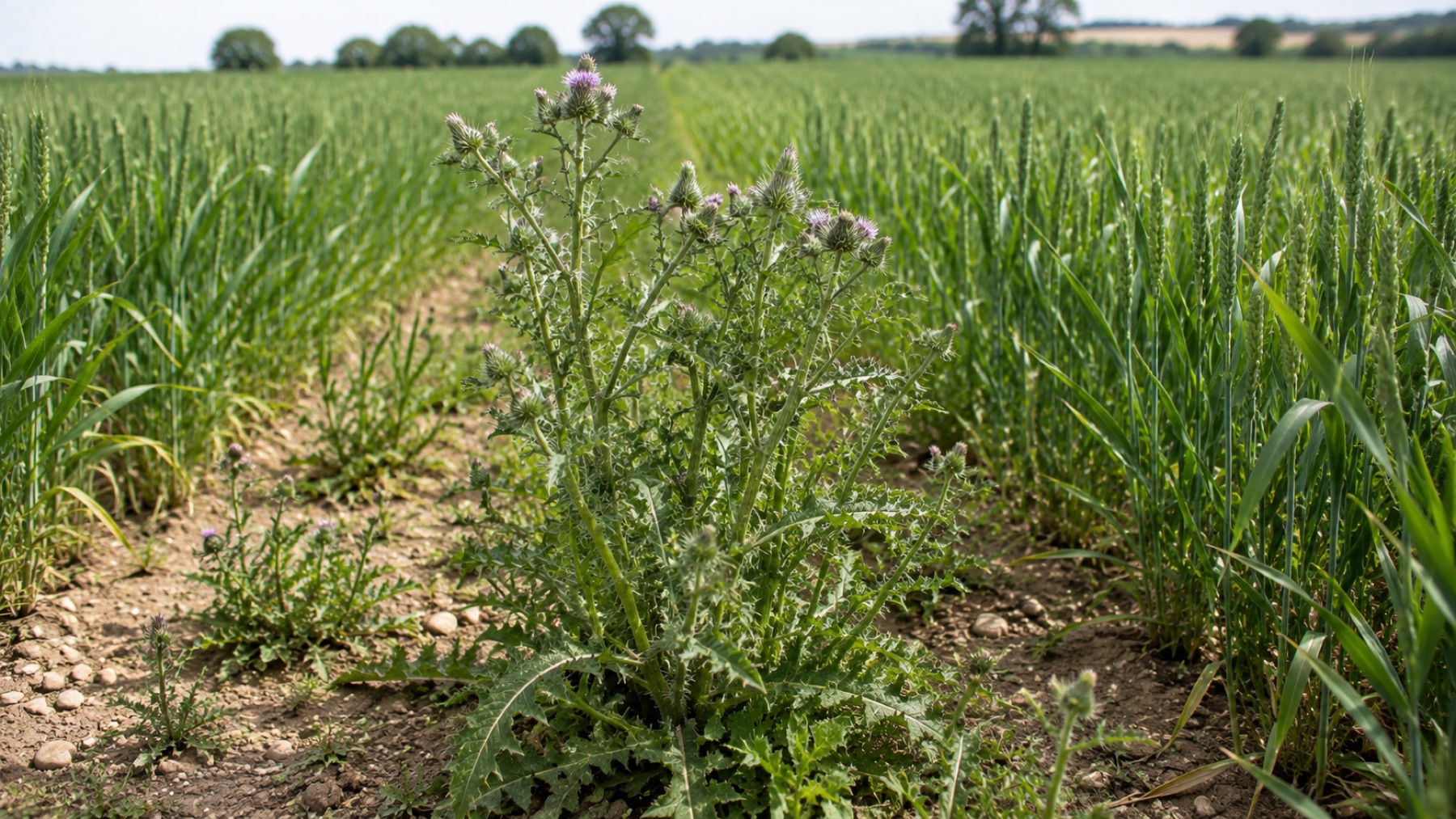 Flore adventice dans une parcelle de grandes cultures