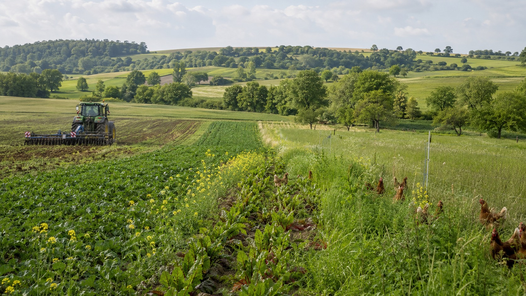 Vue agricole consacrée à agriculture biologique