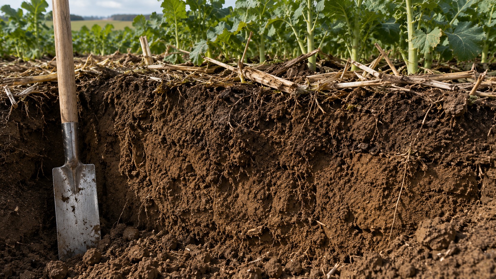 Vue agricole consacrée à agriculture de conservation des sols