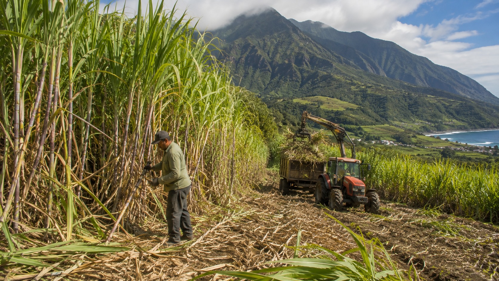 Vue agricole consacrée à agriculture à la réunion