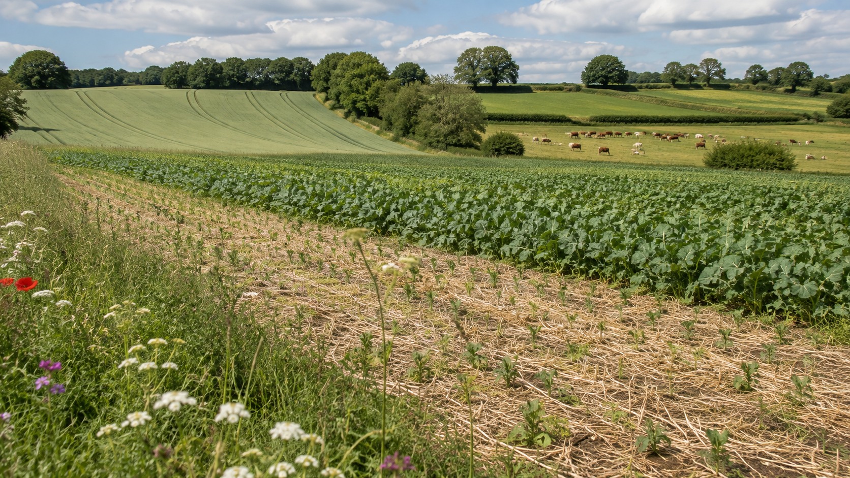 Vue agricole consacrée à agriculture raisonnée
