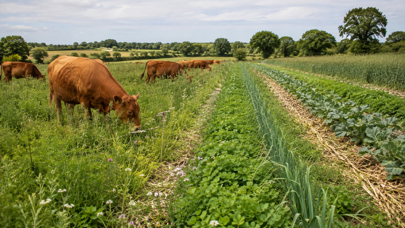 Vue agricole consacrée à agriculture régénératrice