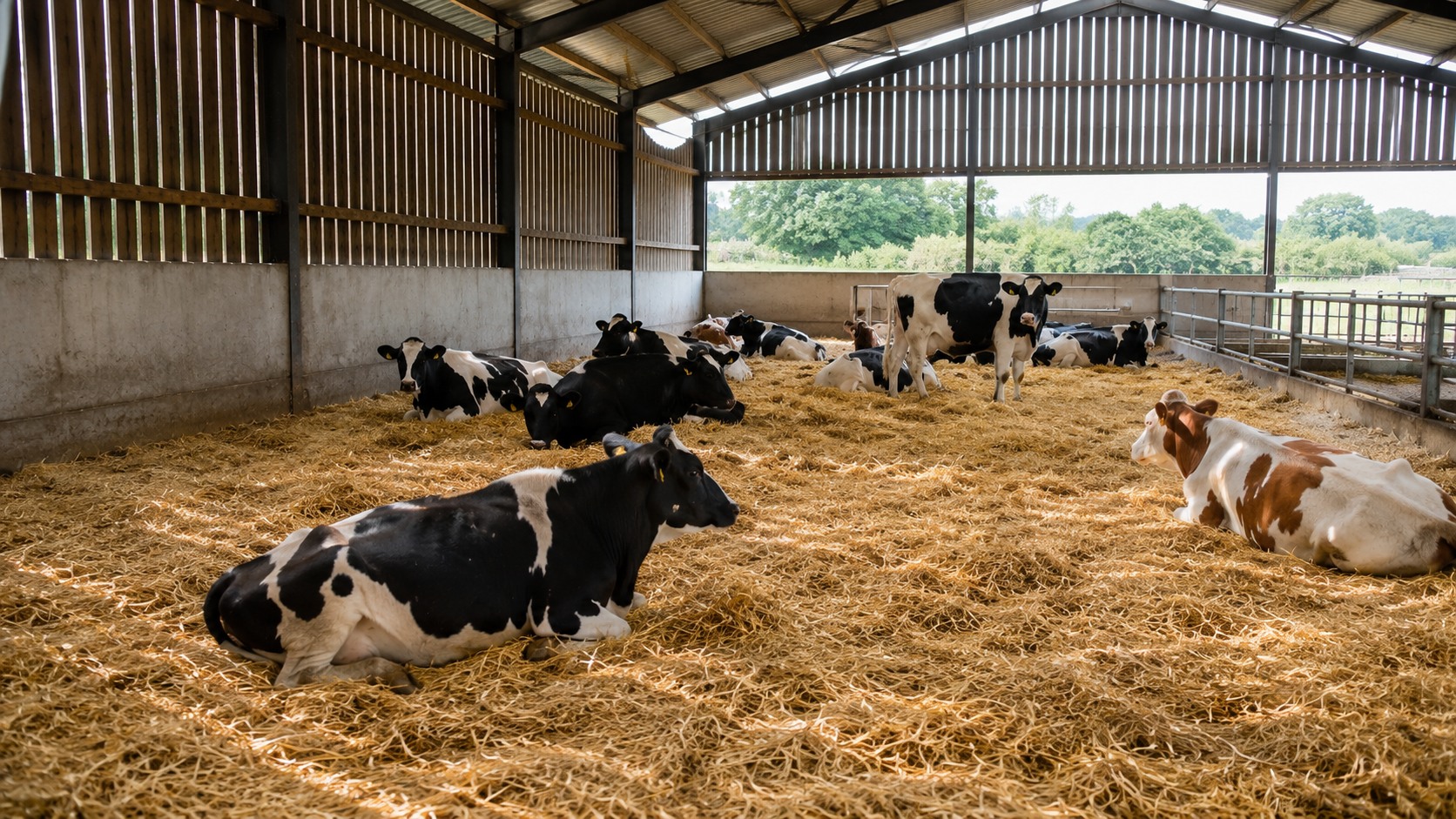 Vue agricole consacrée à aire paillée