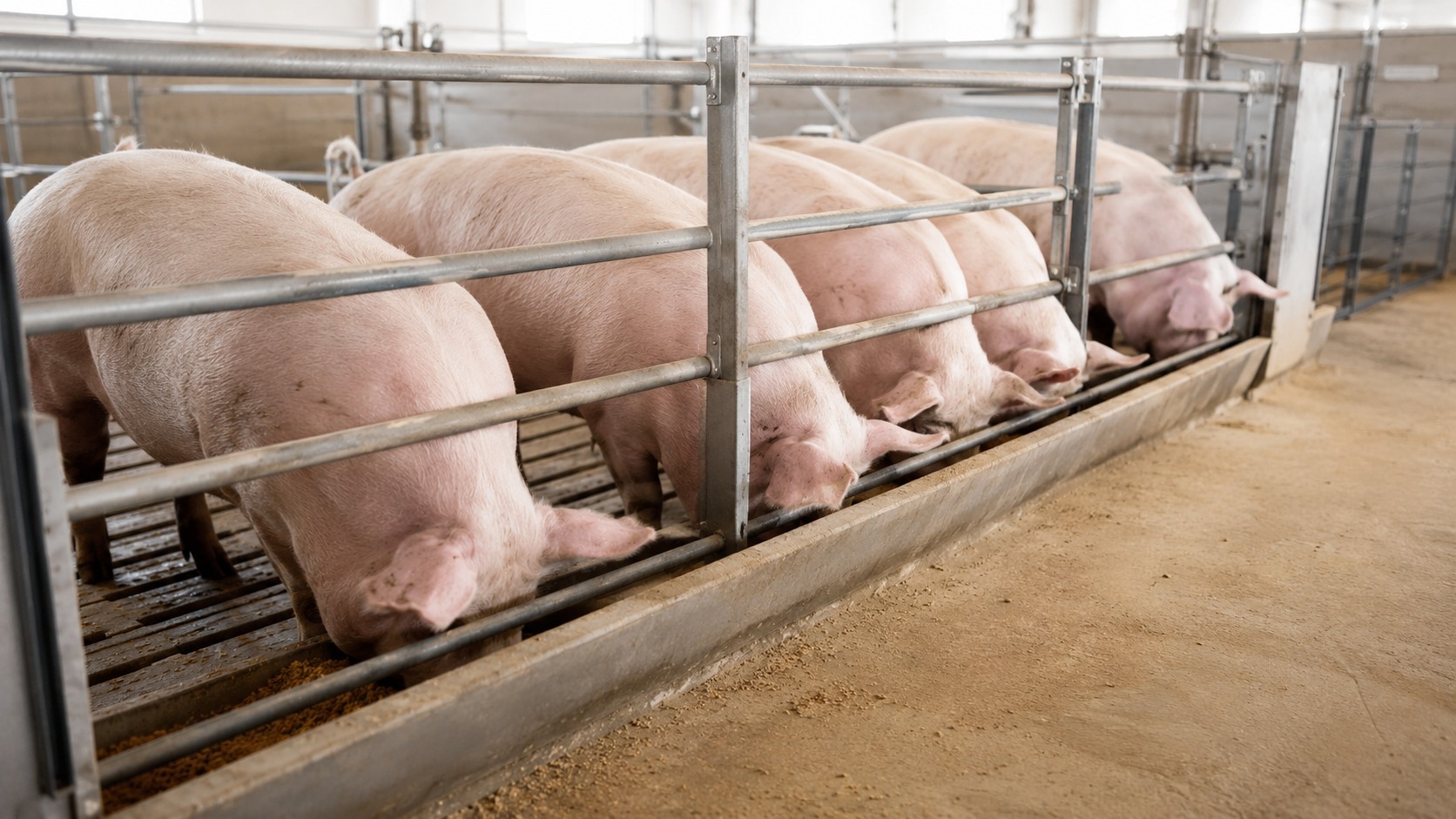Vue agricole consacrée à alimentation des truies