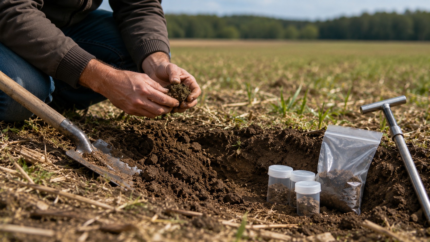 Vue agricole consacrée à analyse de sol