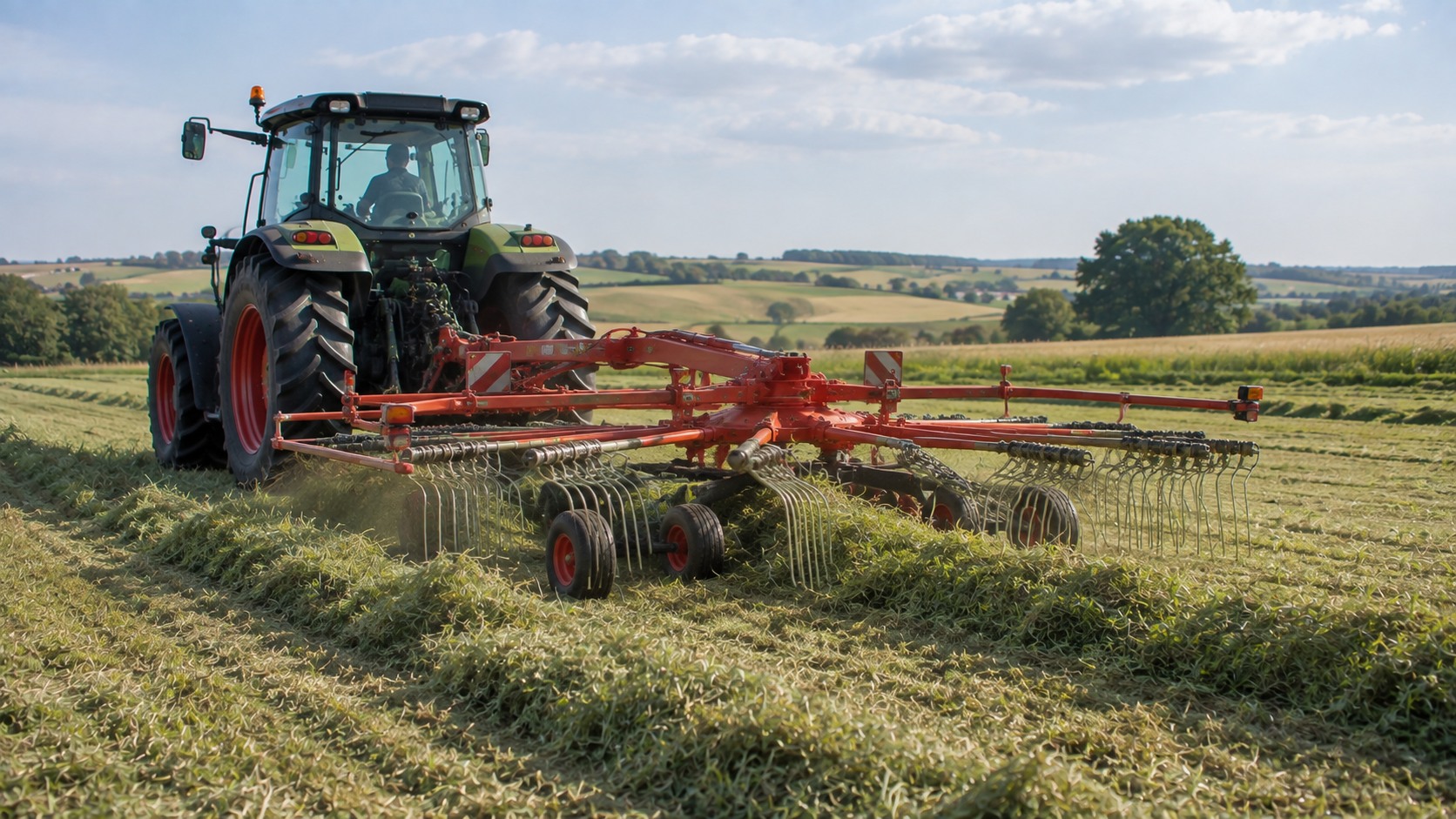 Vue agricole consacrée à andaineur