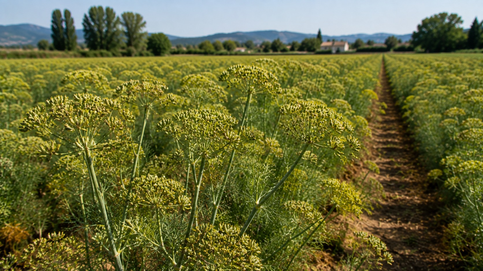 Vue agricole consacrée à anis vert