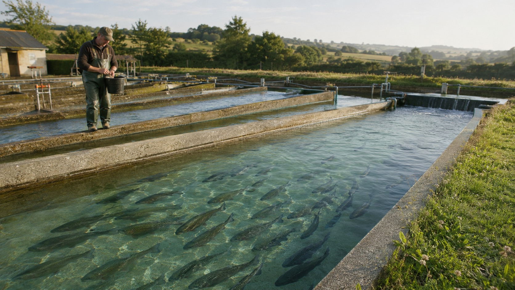 Vue agricole consacrée à aquaculture