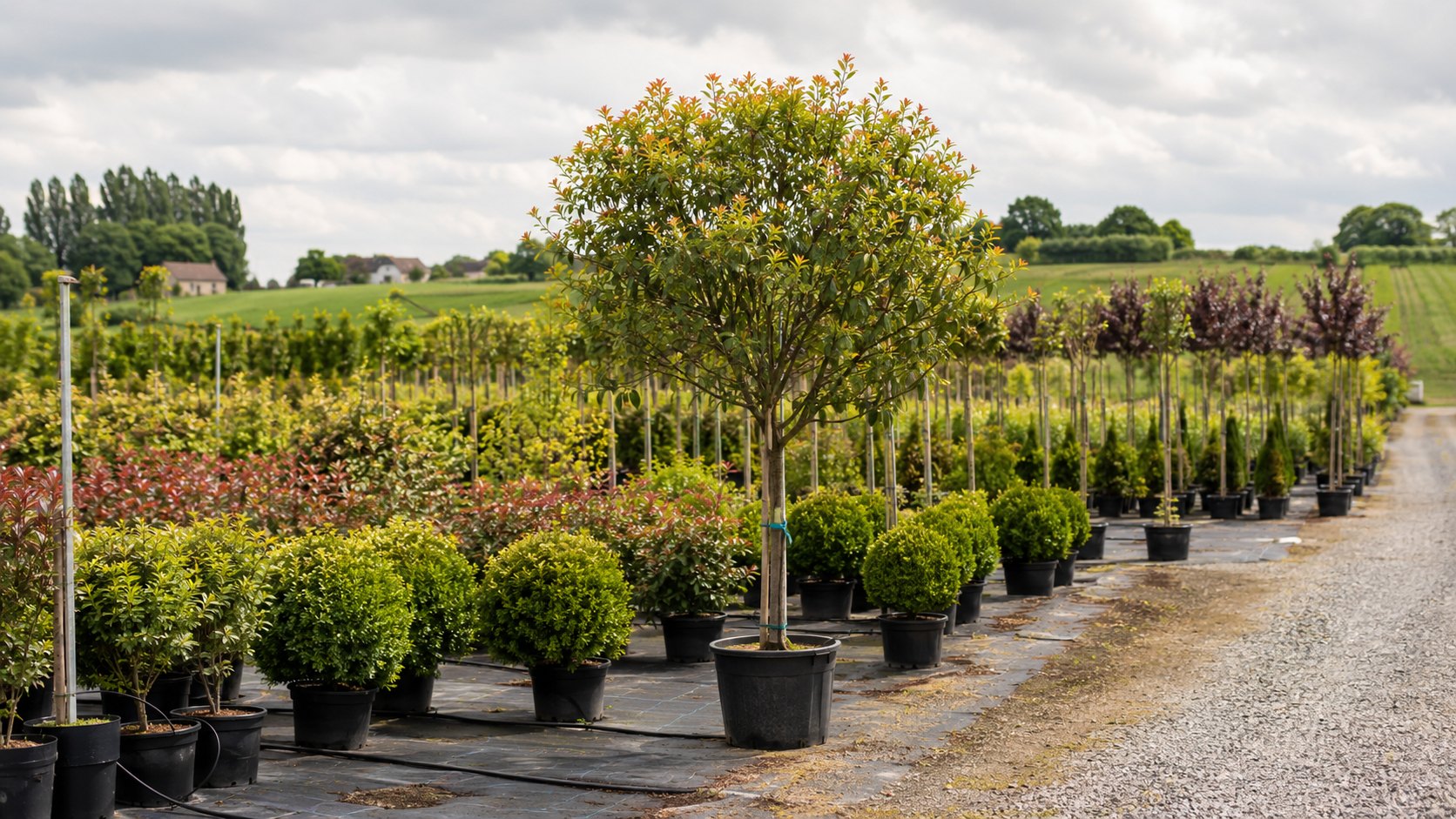 Illustration agricole de arbres et arbustes ornement