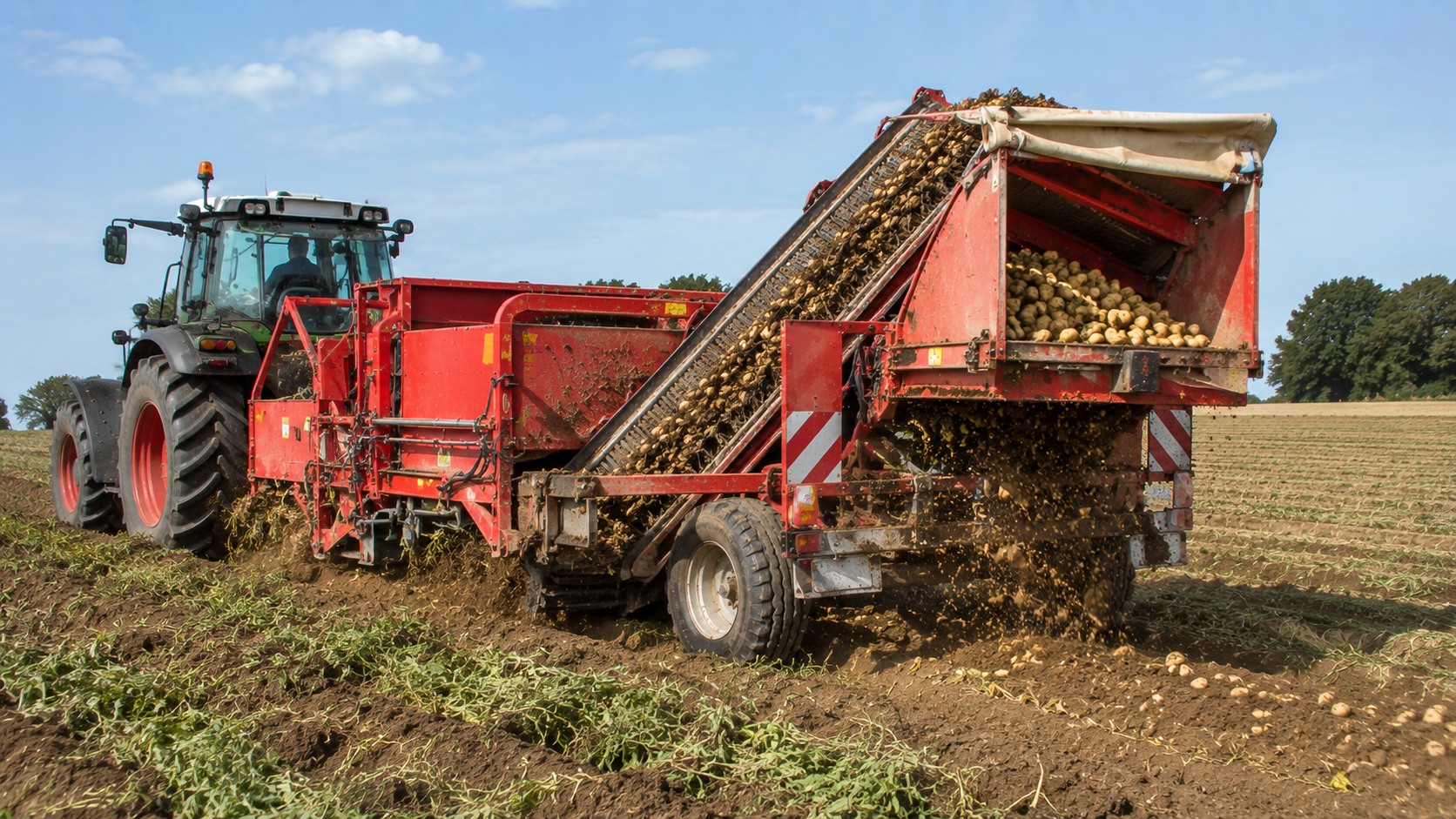 Vue agricole consacrée à arracheuse de pommes de terre