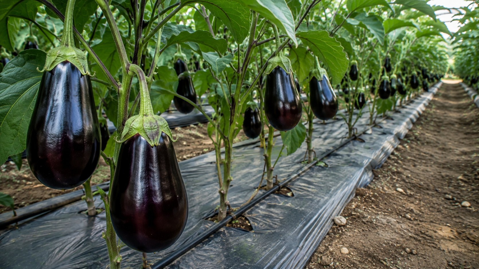 Illustration agricole de aubergine