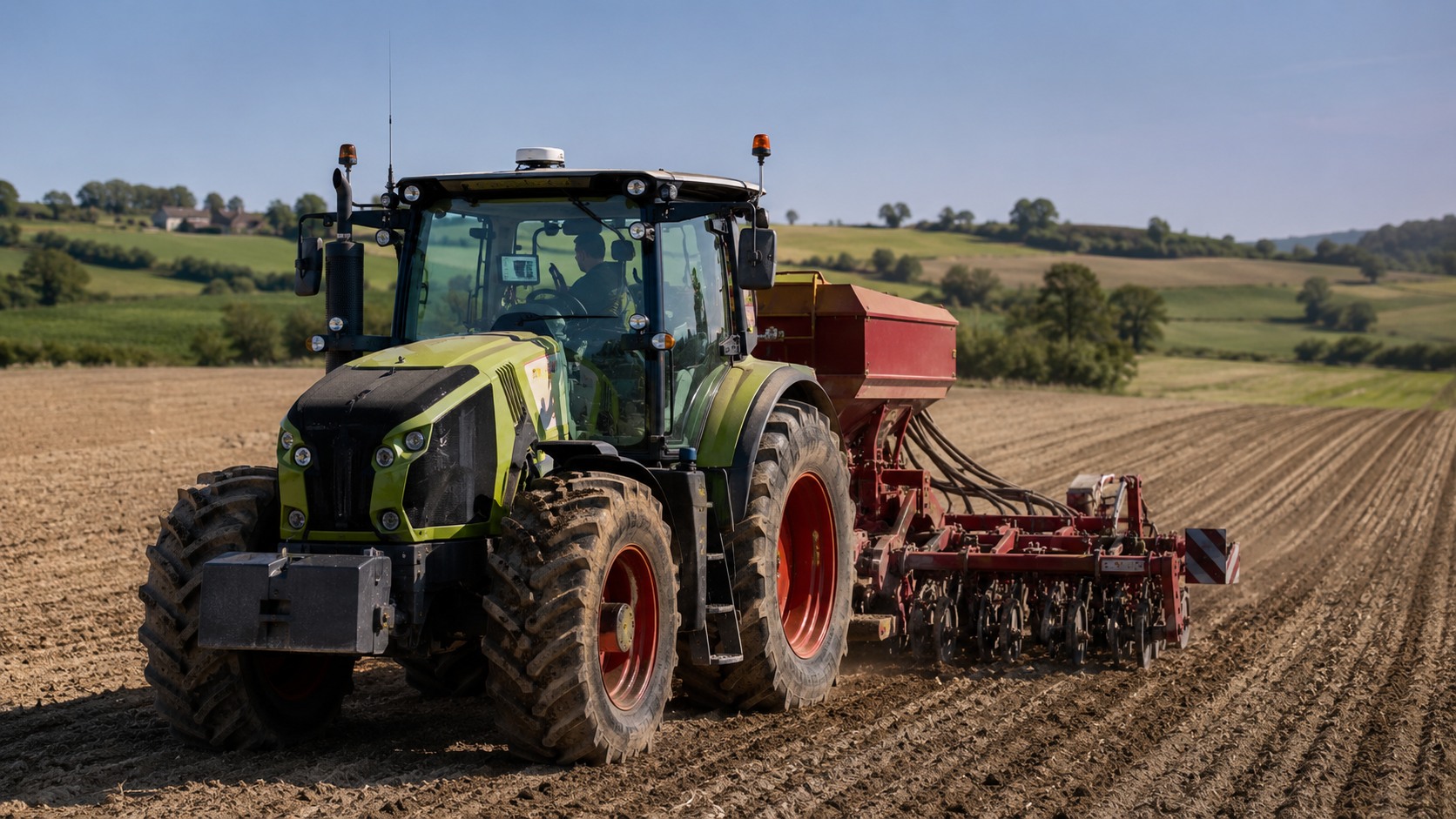 Vue agricole consacrée à autoguidage agricole
