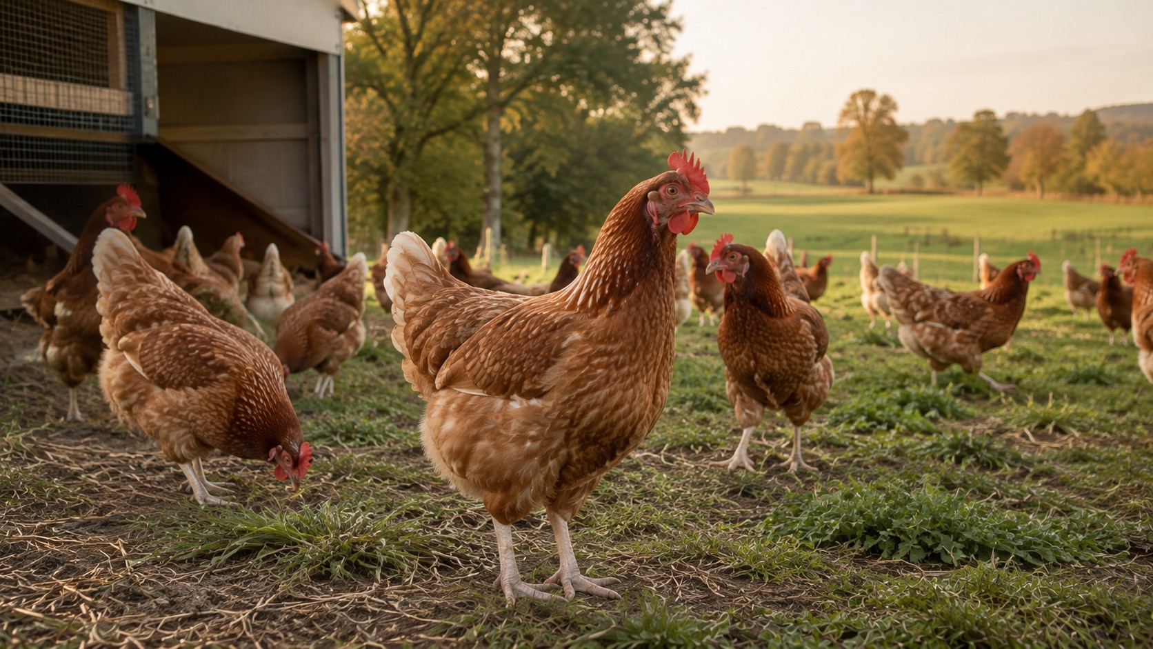 Vue agricole consacrée à aviculture