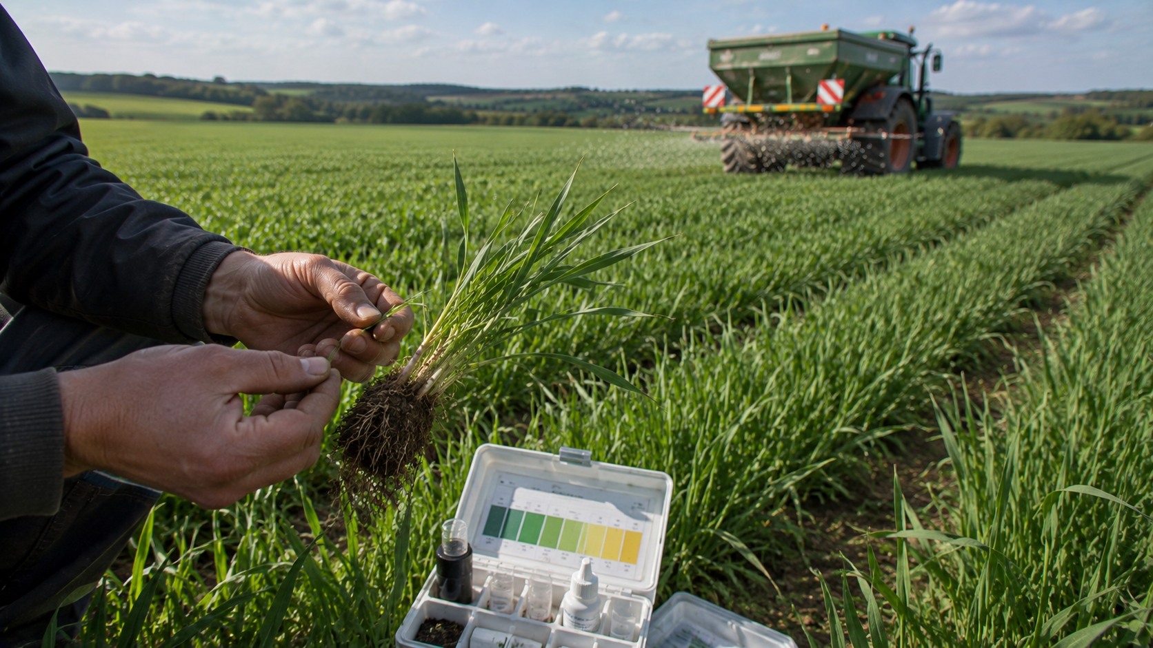 Vue agricole consacrée à besoins en azote du blé