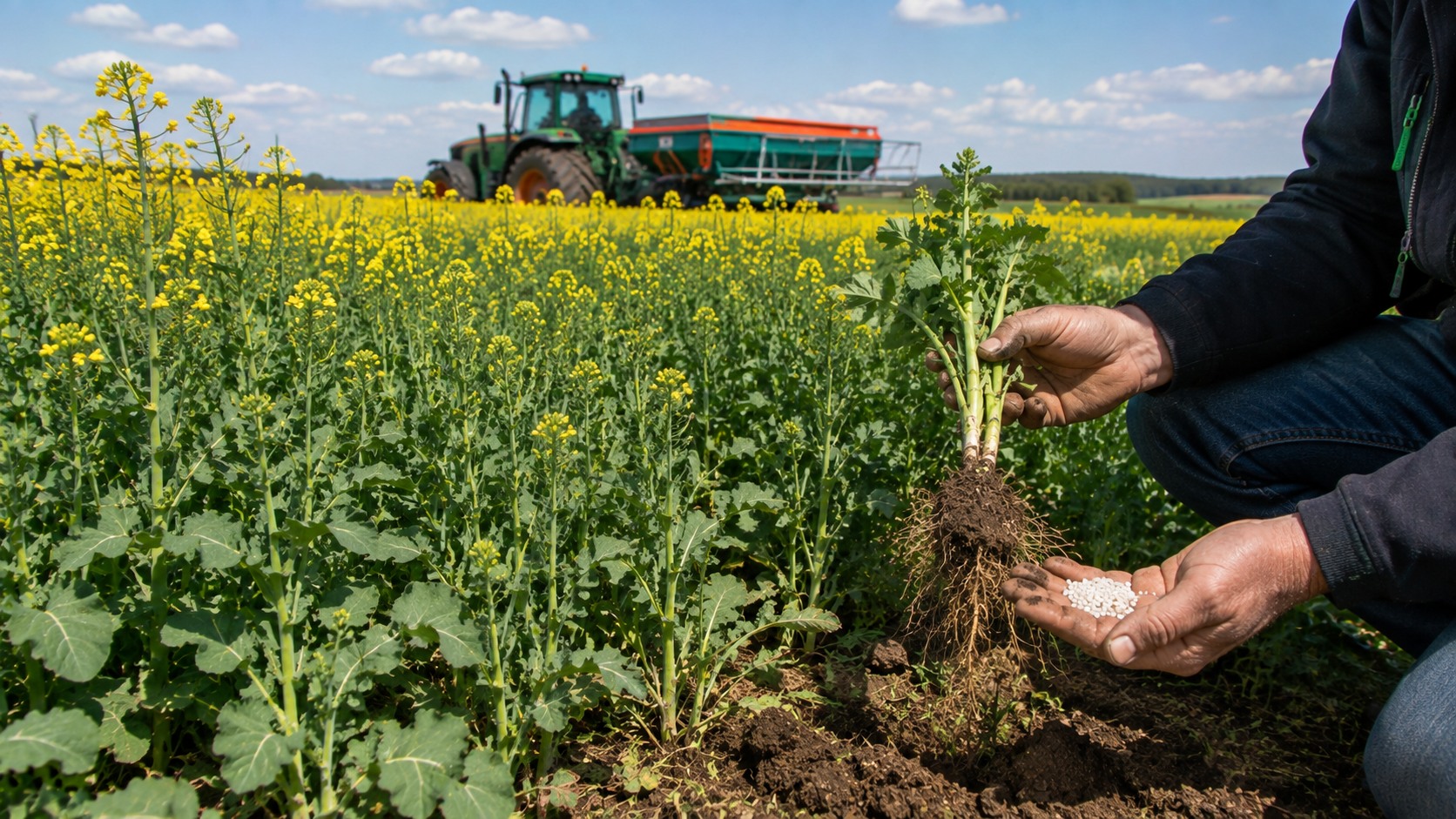 Vue agricole consacrée à besoins en azote du colza