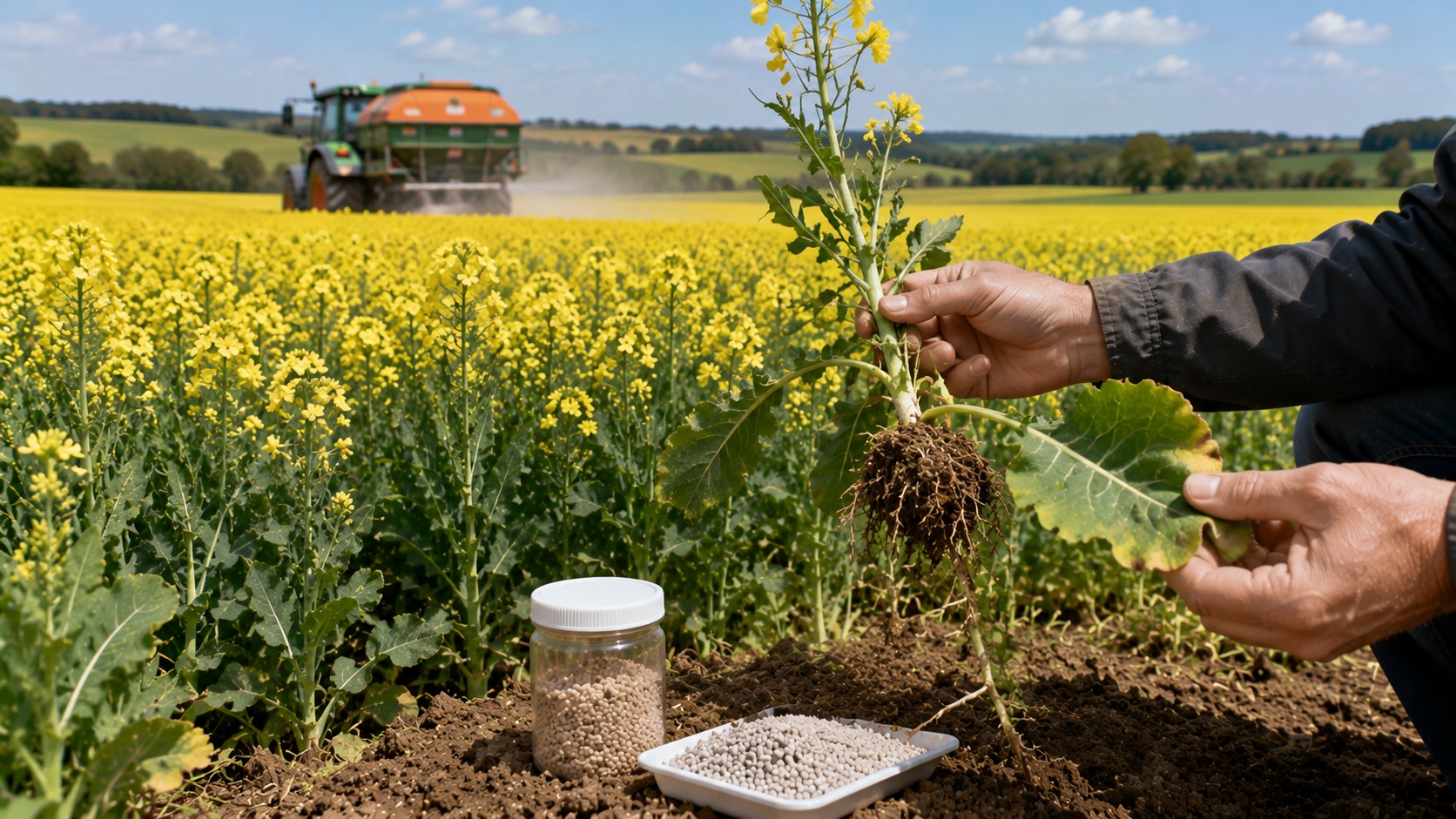 Vue agricole consacrée à besoins en soufre du colza