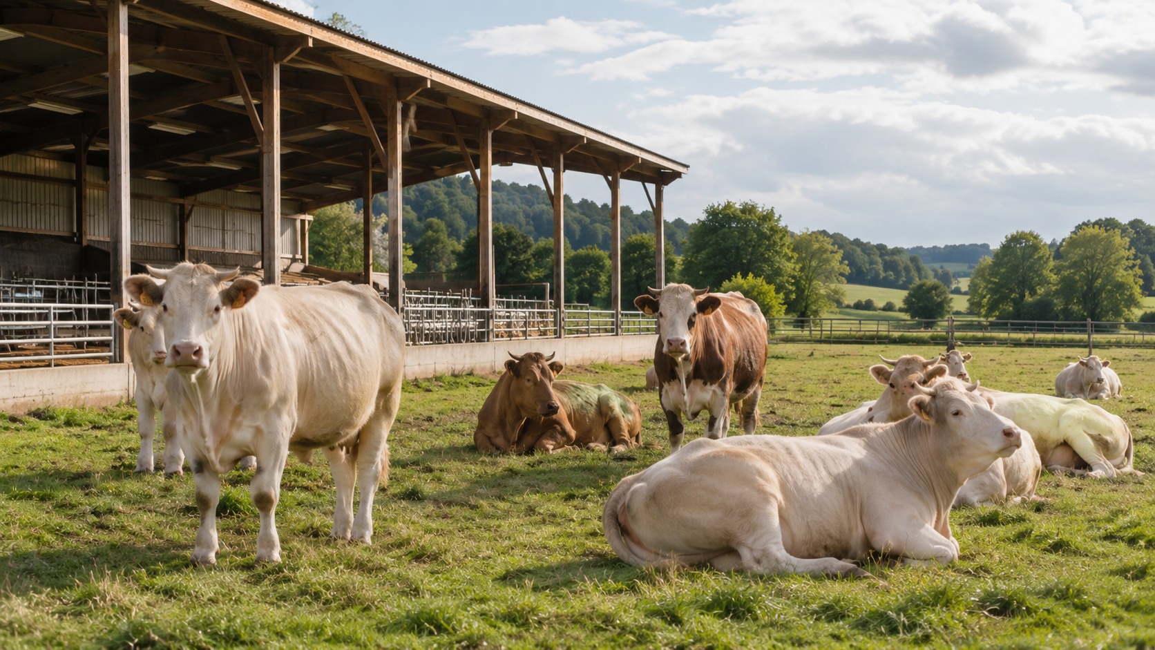 Vue agricole consacrée à bien-être des bovins