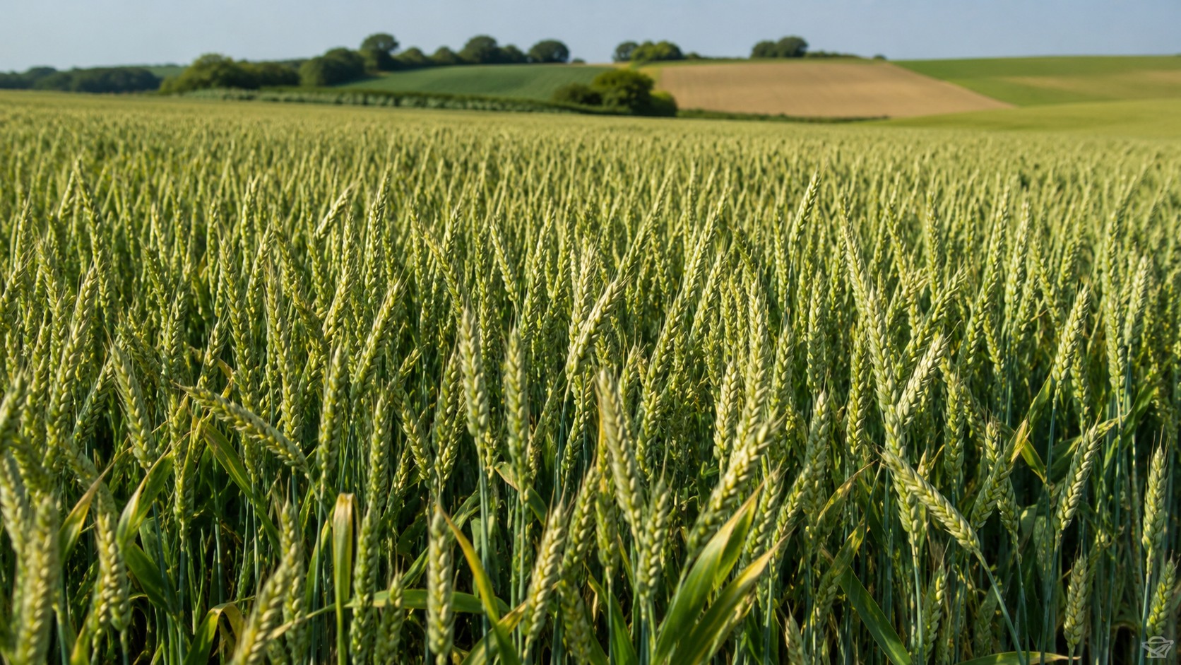 Vue agricole consacrée à blé fourrager