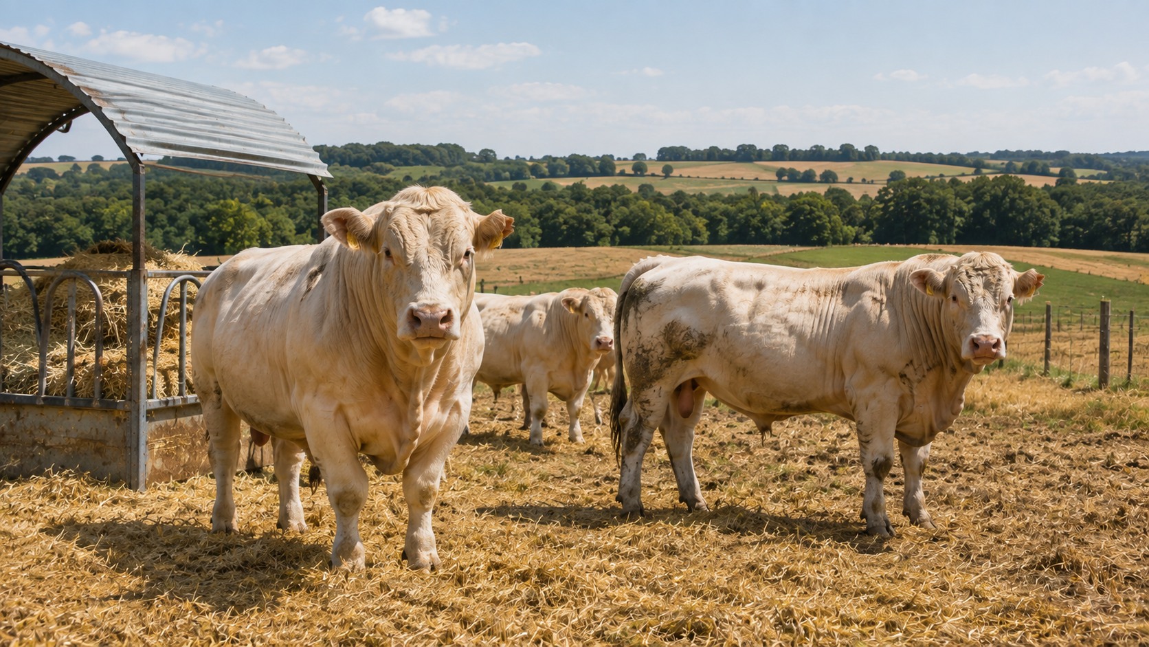 Vue agricole consacrée à bœufs