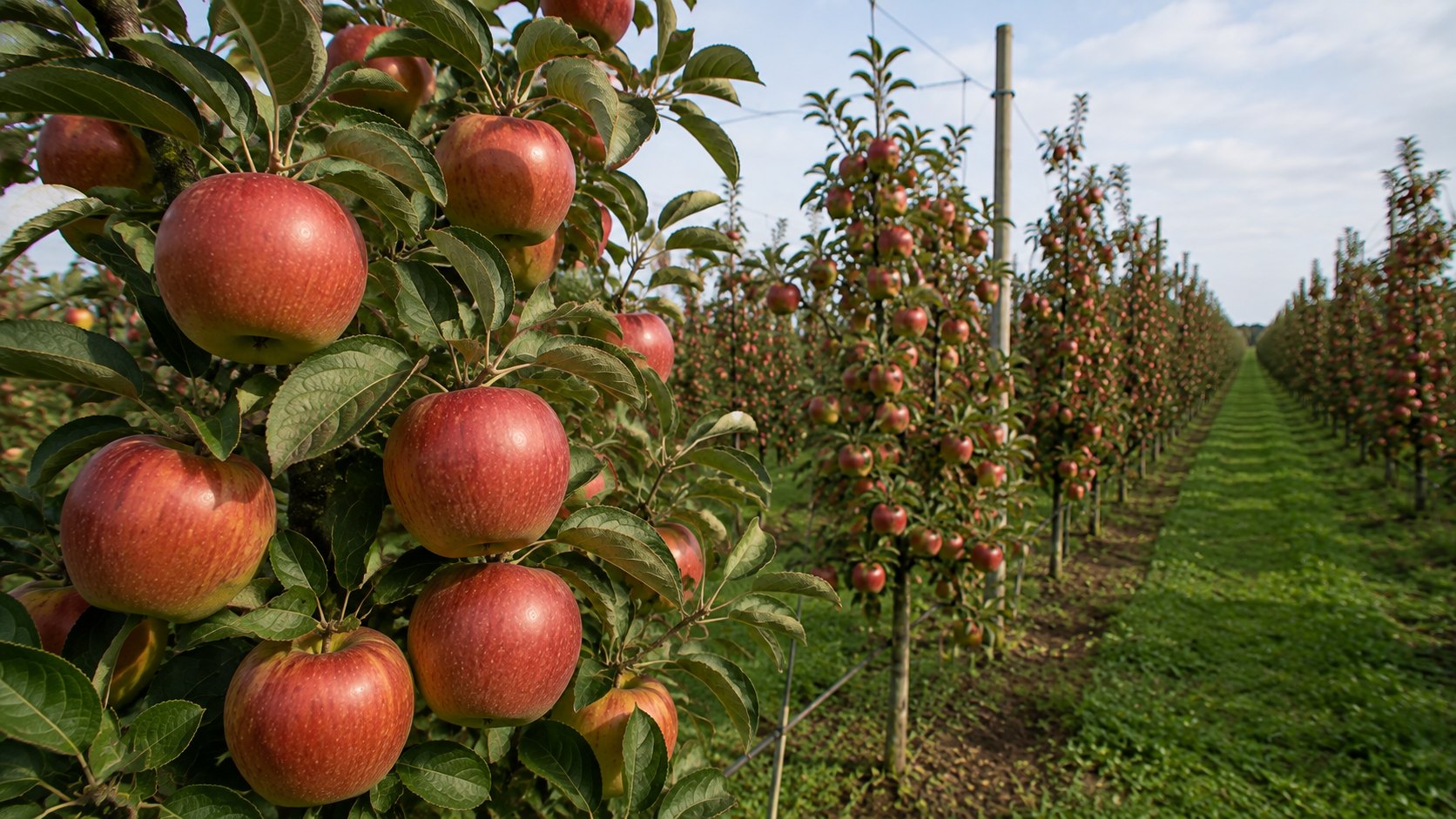 Vue agricole consacrée à braeburn