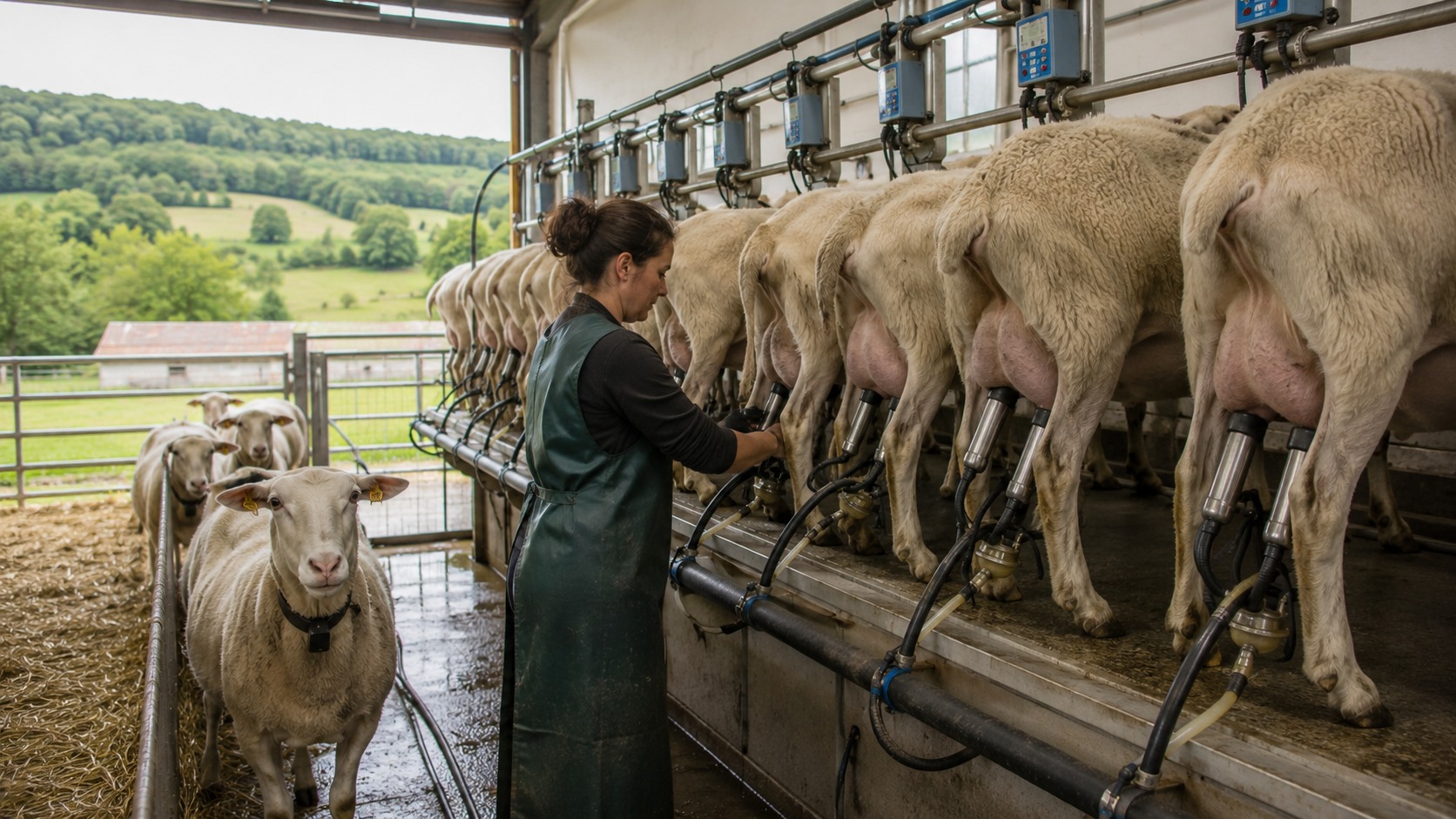 Vue agricole consacrée à brebis laitières