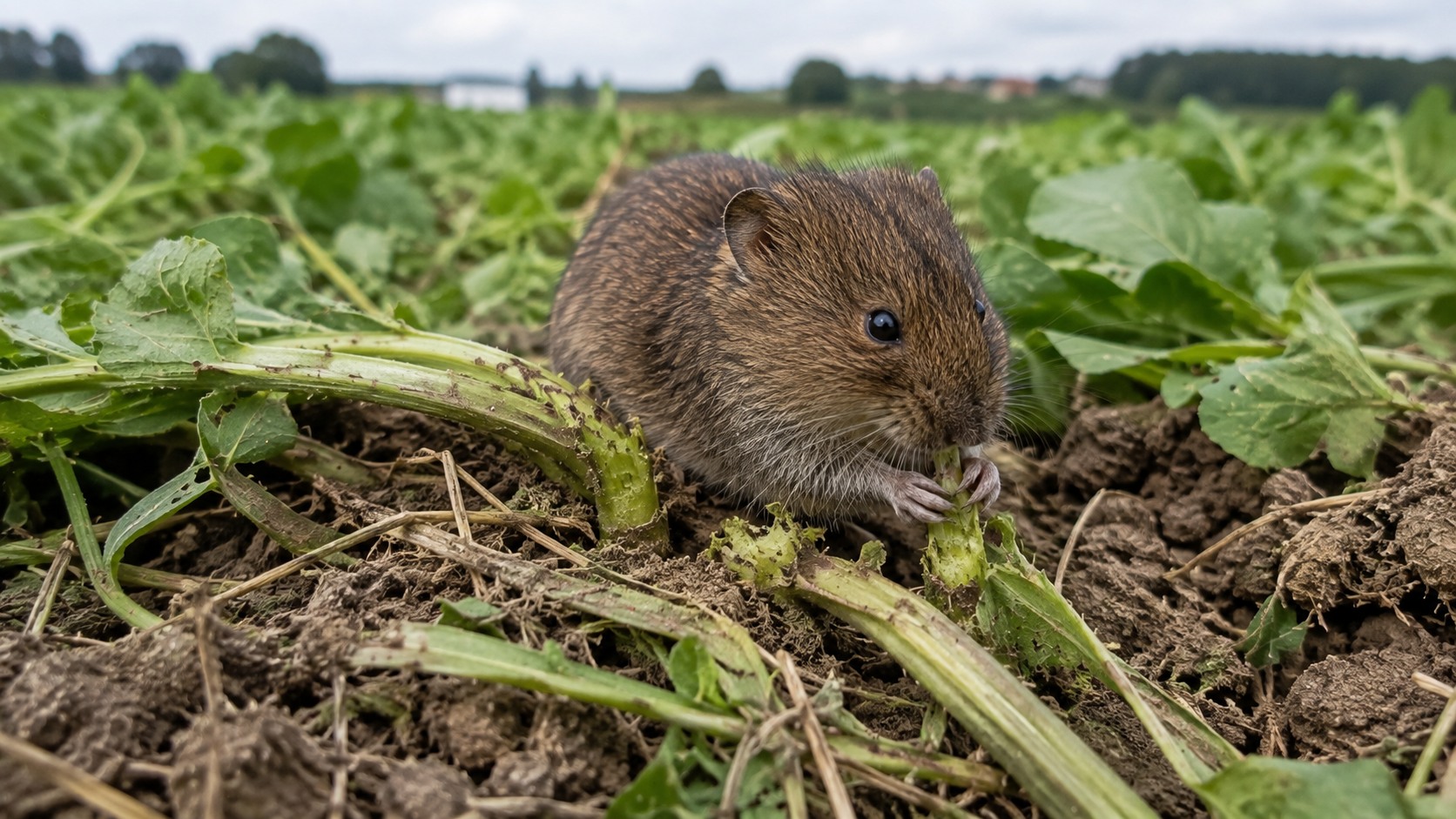 Vue agricole consacrée à campagnols en agriculture