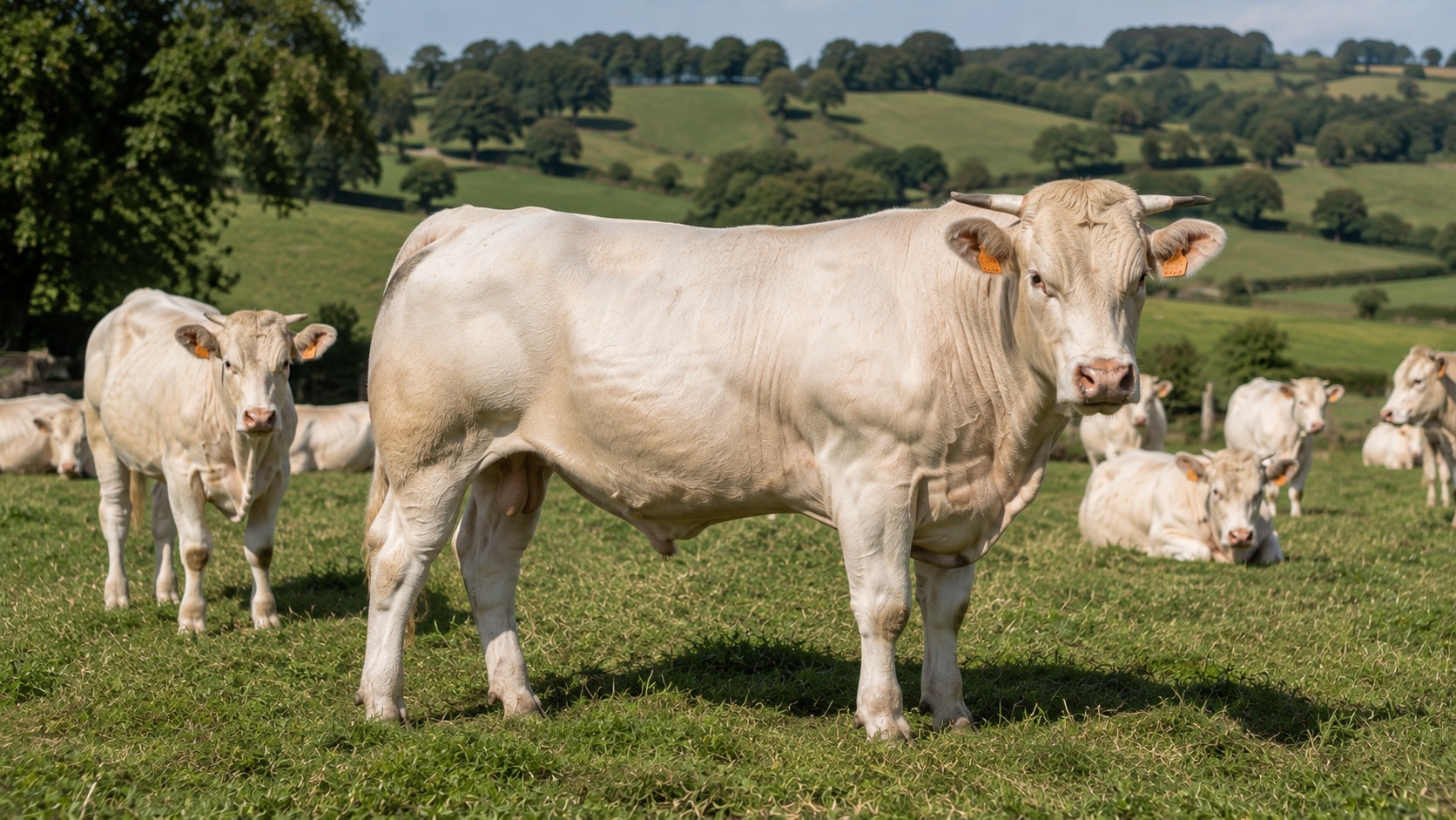 Vue agricole consacrée à charolaise
