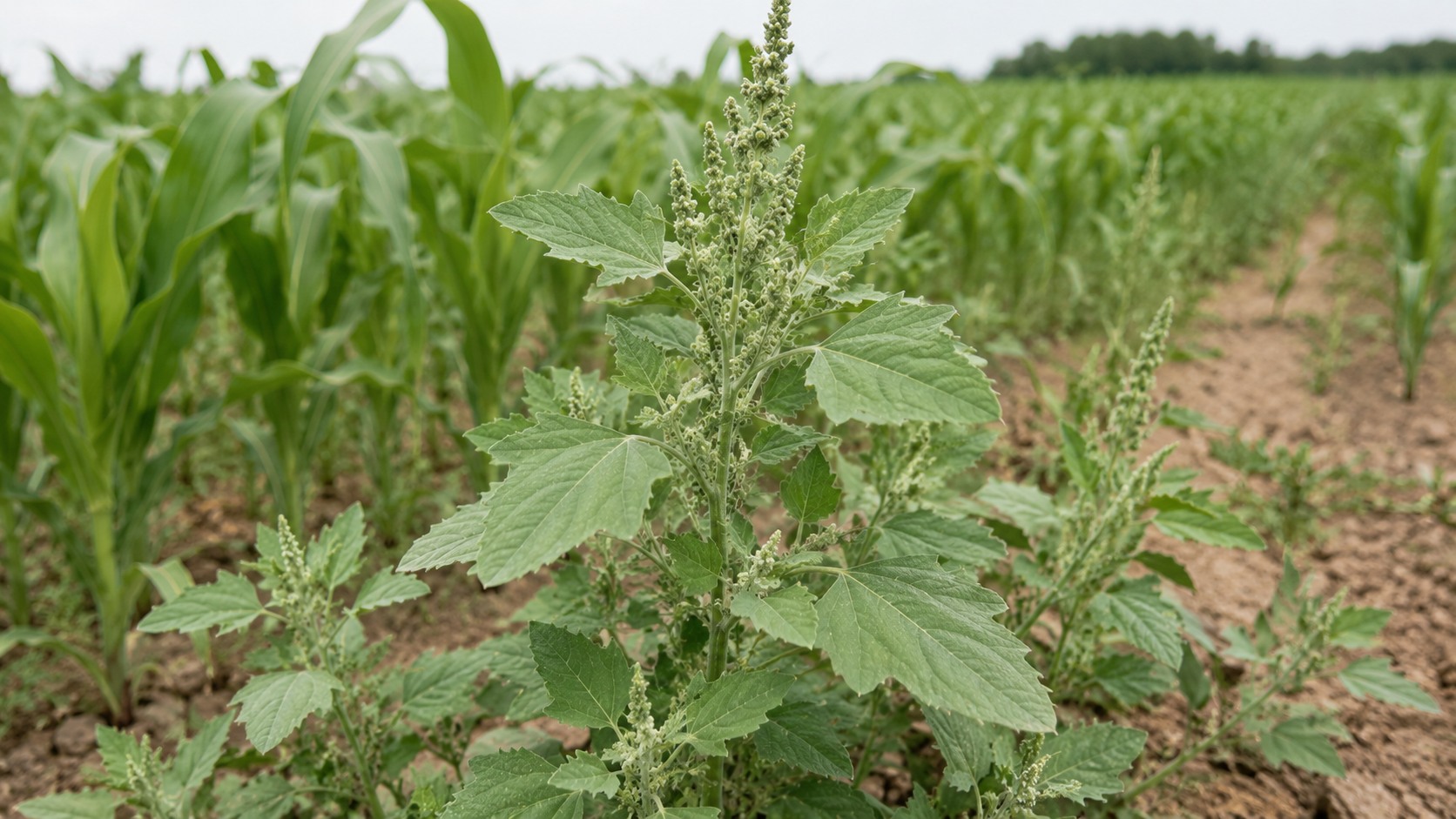 Vue agricole consacrée à chénopode blanc