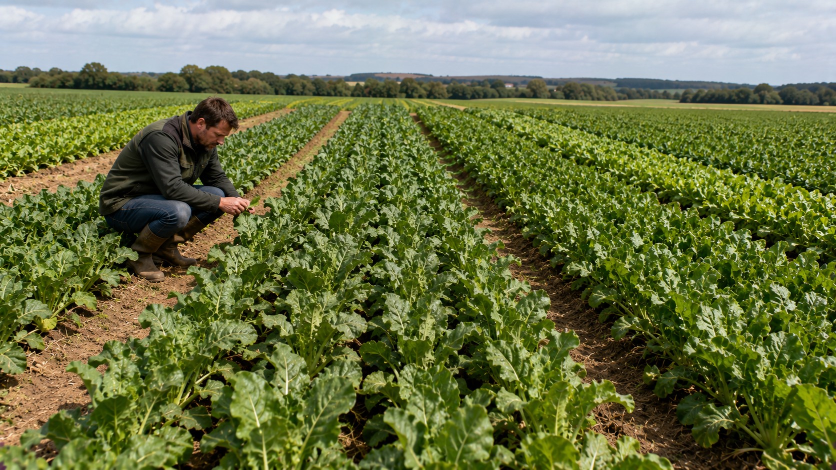 Vue agricole consacrée à choisir une variété de betterave sucrière