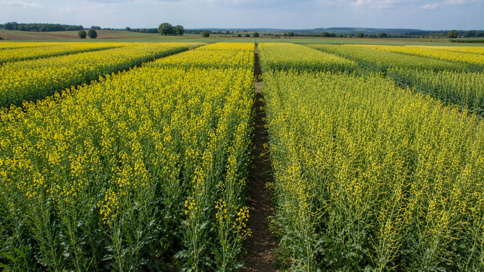 Vue agricole consacrée à choisir une variété de colza