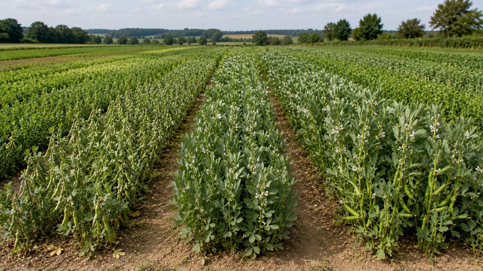Vue agricole consacrée à choisir une variété de féverole