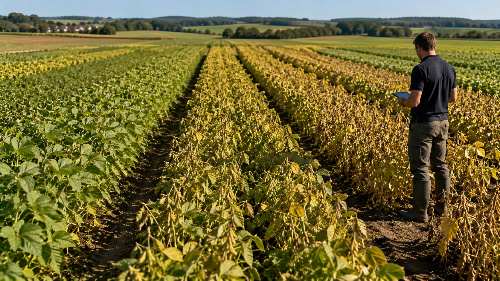 Vue agricole consacrée à choisir une variété de soja
