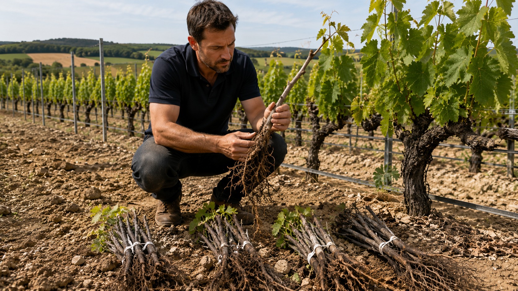 Vue agricole consacrée à choix du porte-greffe de vigne