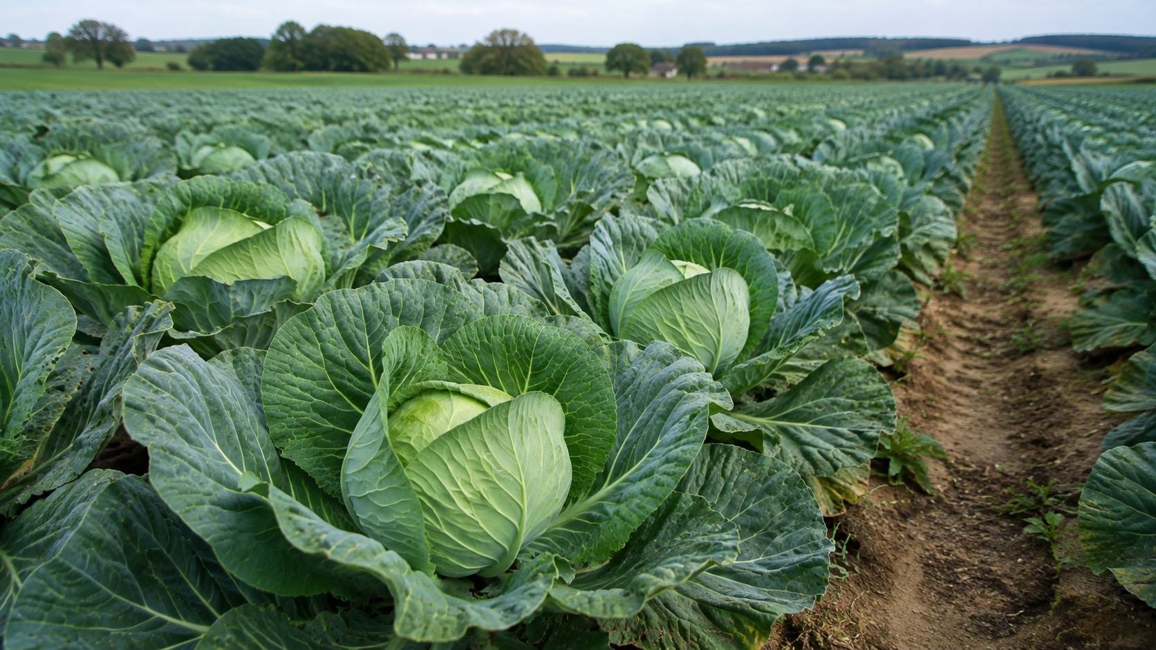Vue agricole consacrée à chou