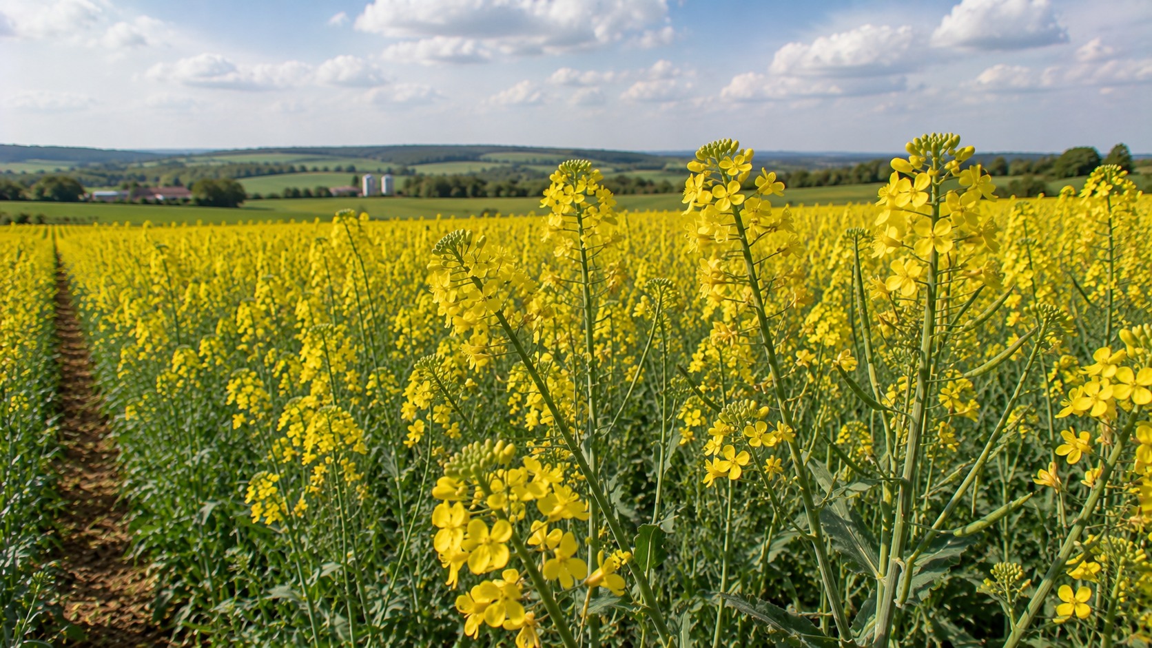 Vue agricole consacrée à colza de printemps