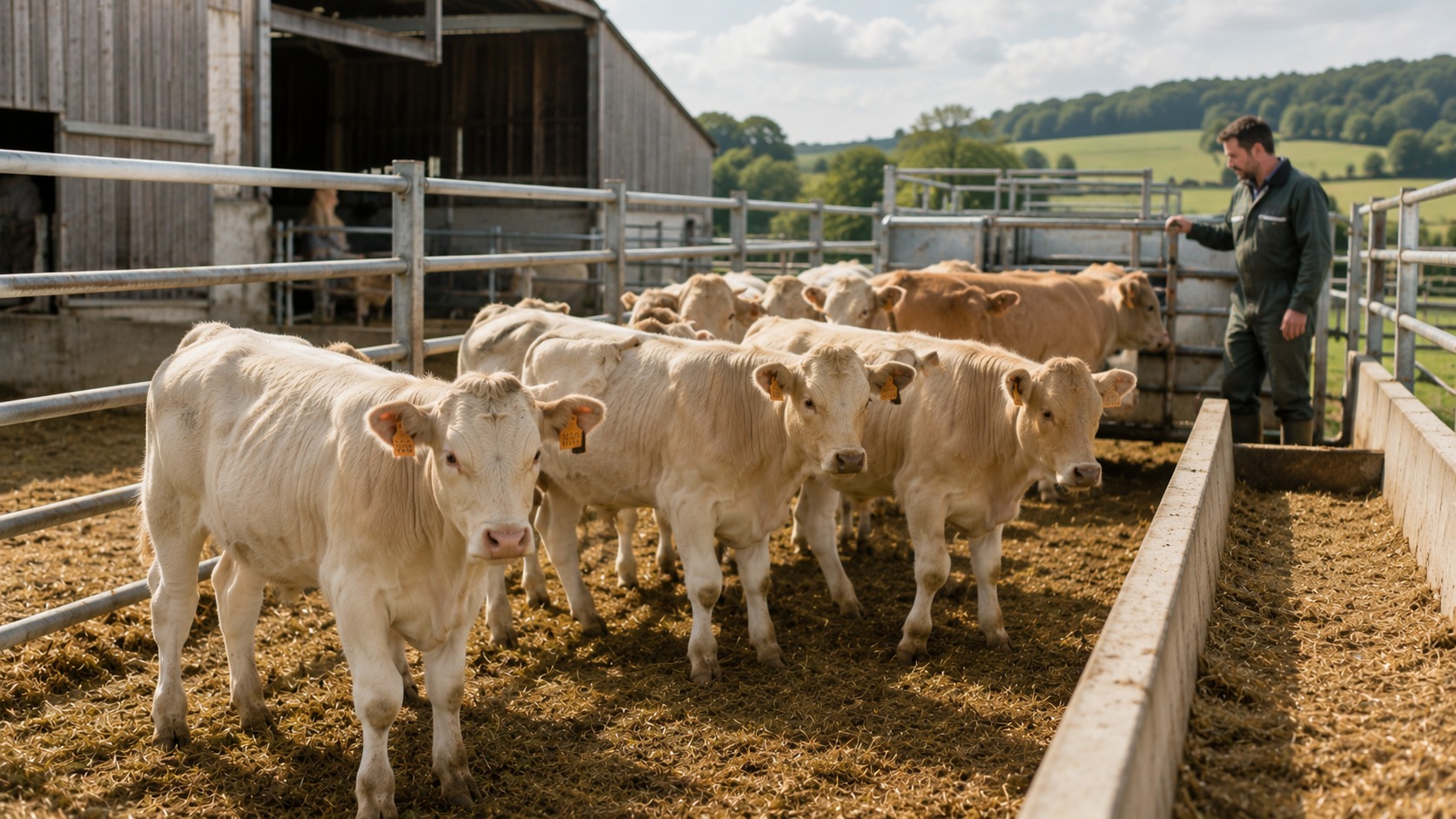 Vue agricole consacrée à conduite des broutards