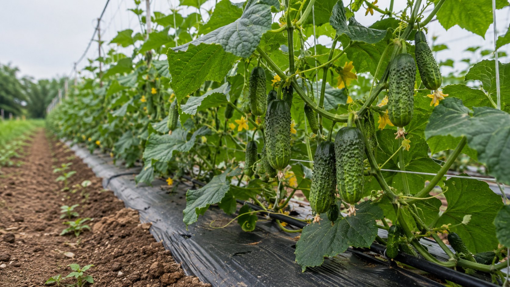Illustration agricole de cornichon