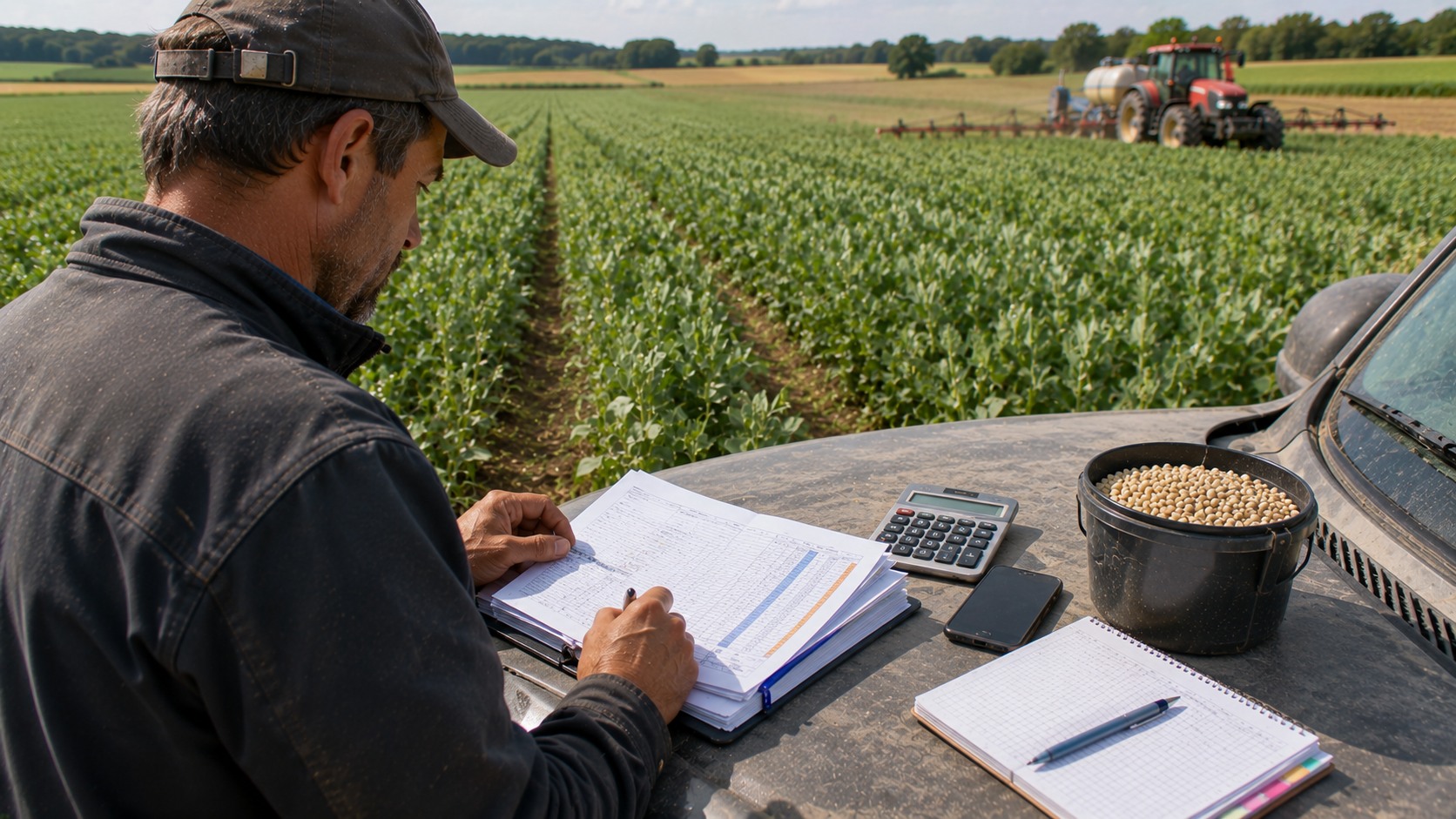 Vue agricole consacrée à coût de production de la féverole