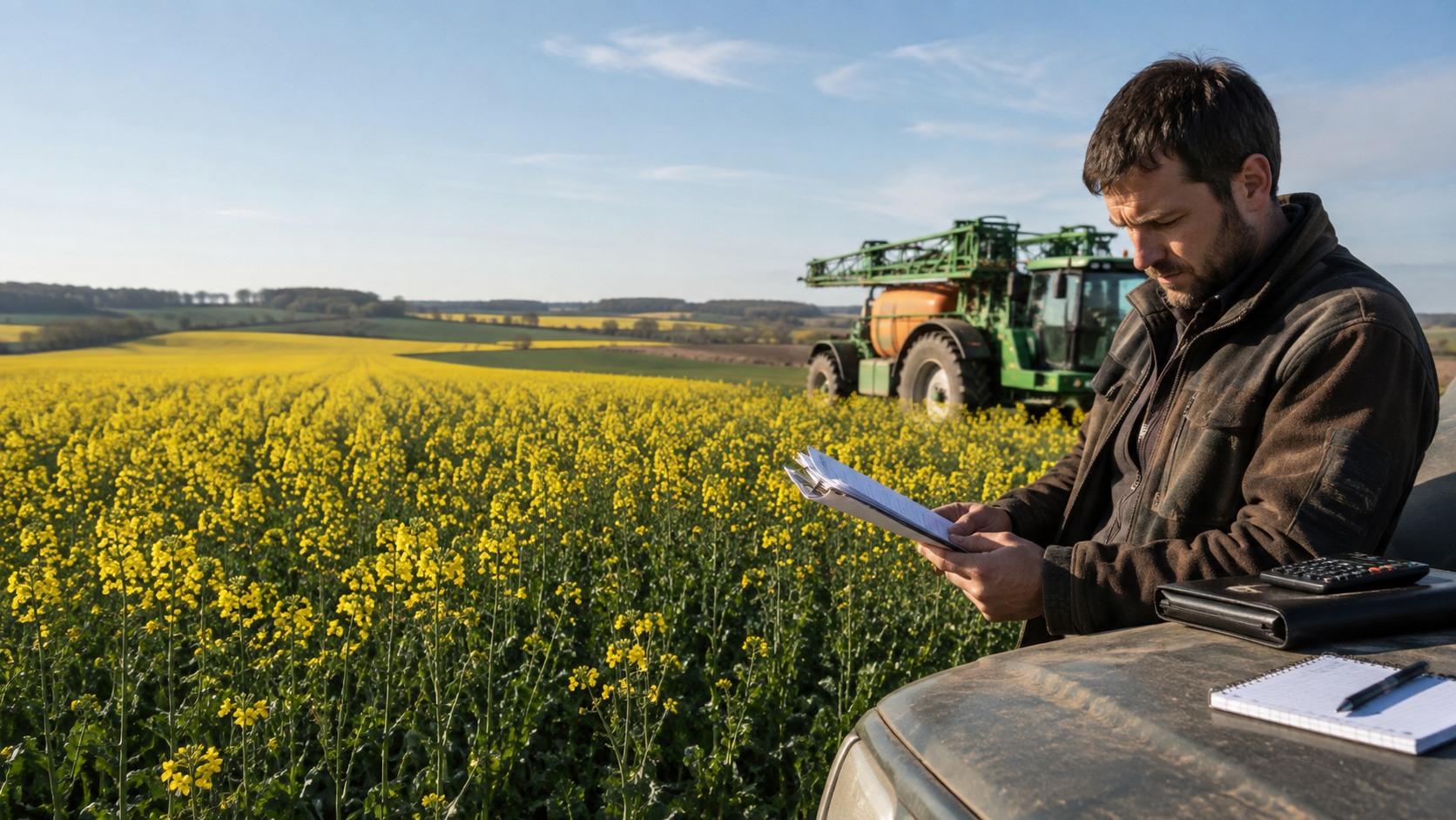 Vue agricole consacrée à coût de production du colza