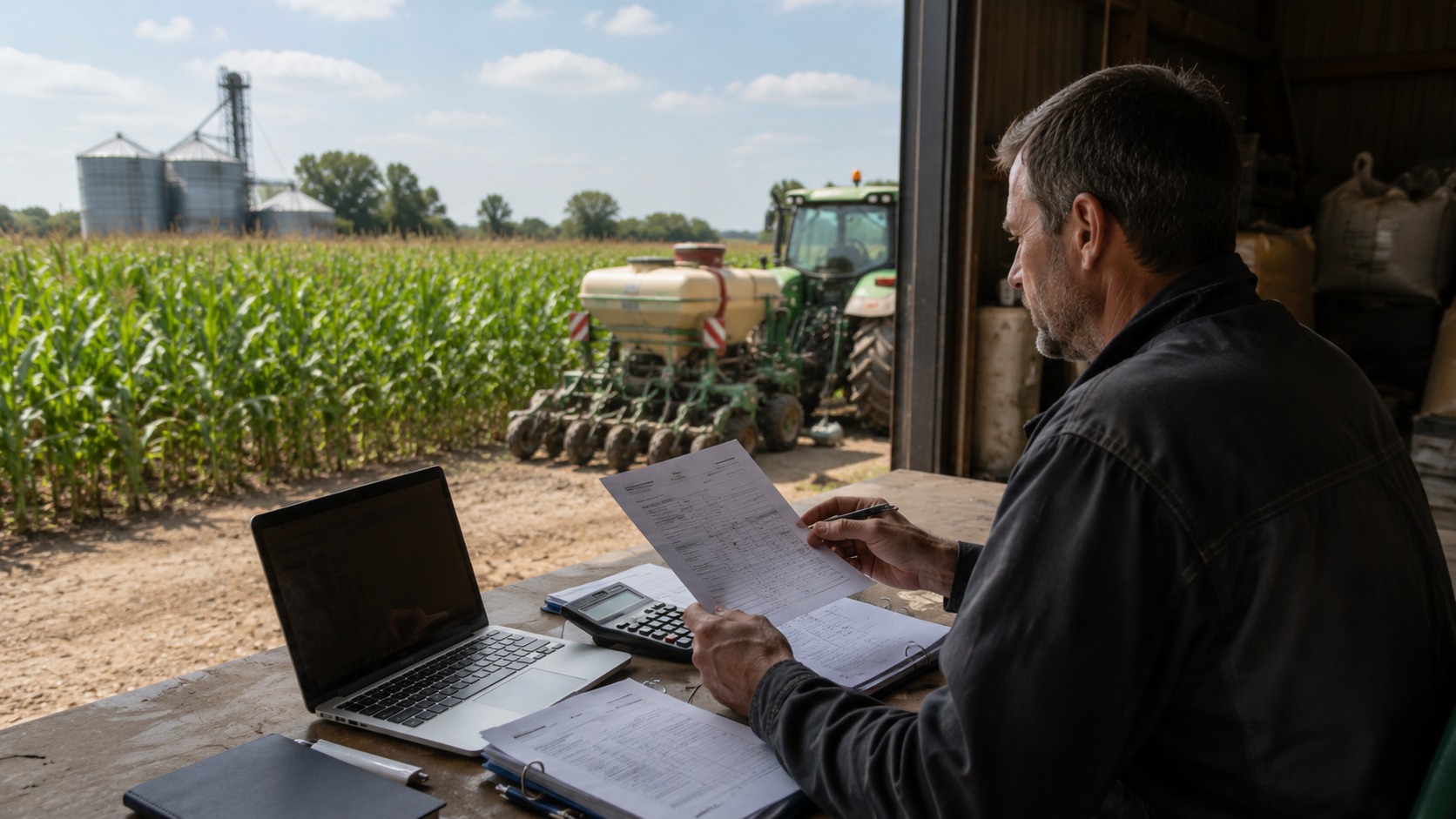 Vue agricole consacrée à coût de production du maïs