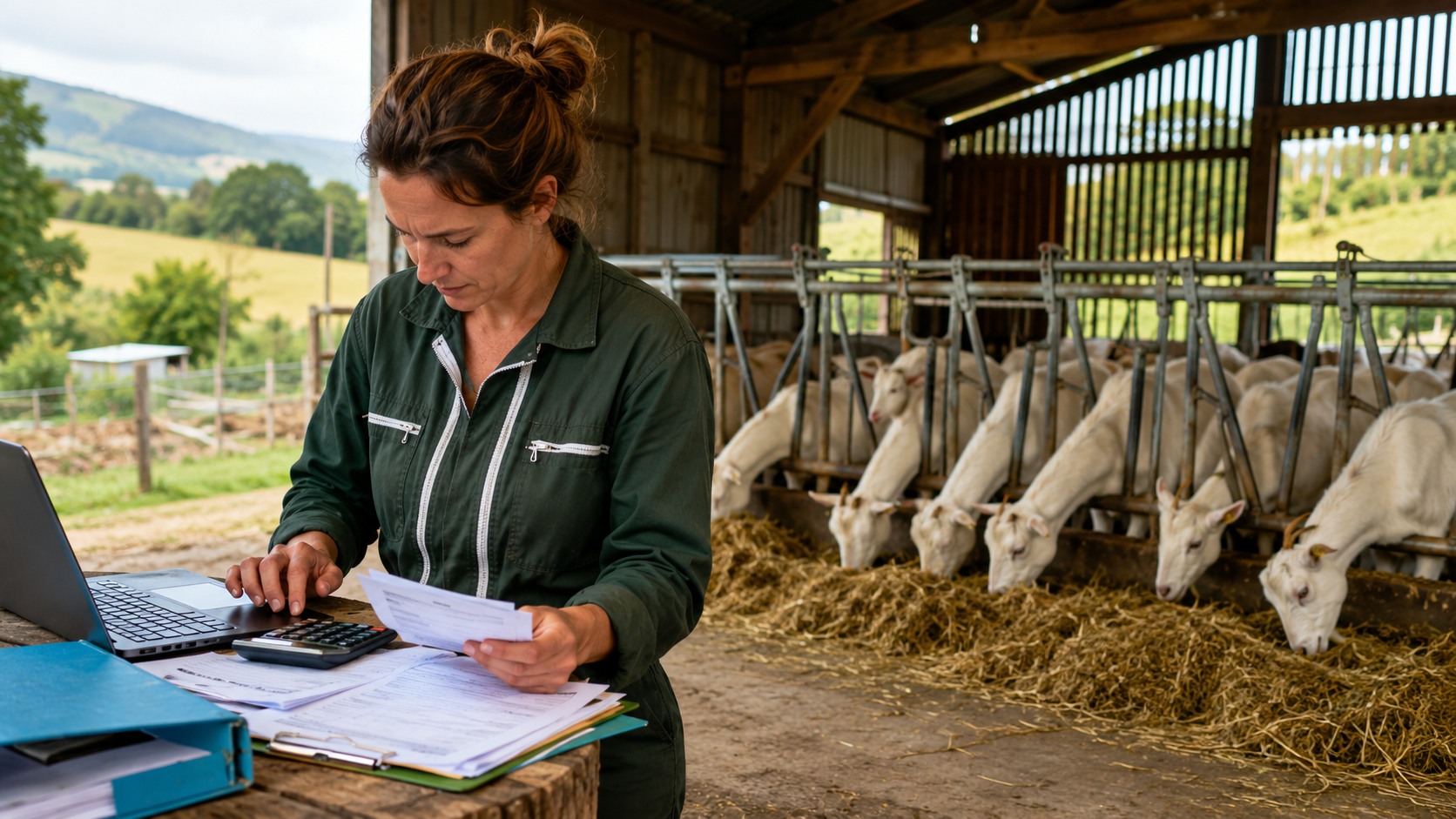 Vue agricole consacrée à coût de production du lait de chèvre
