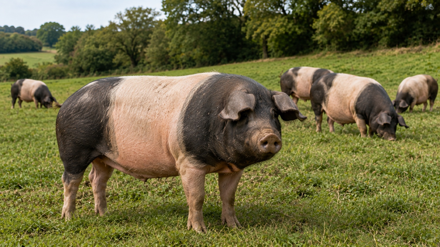 Porc Cul Noir Limousin en parcours boisé