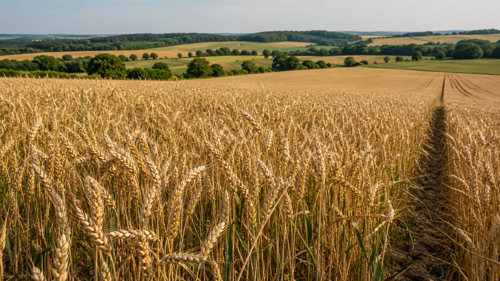 Vue agricole consacrée à cultures céréalières