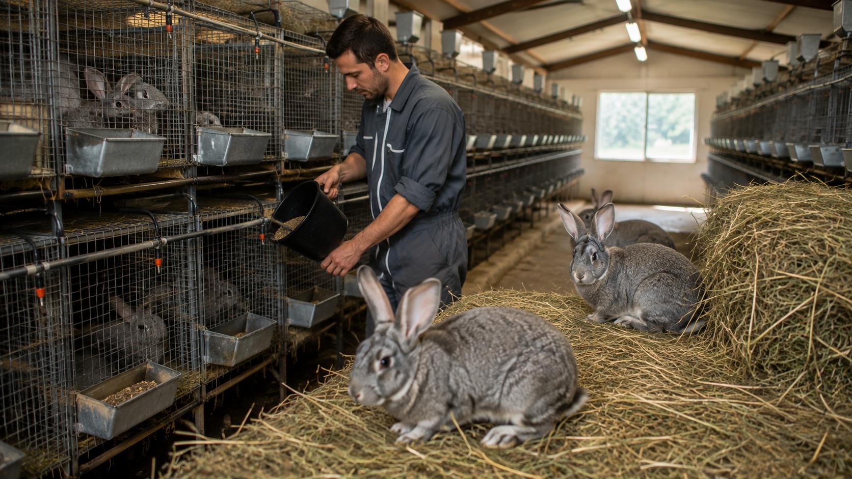 Vue agricole consacrée à cuniculture