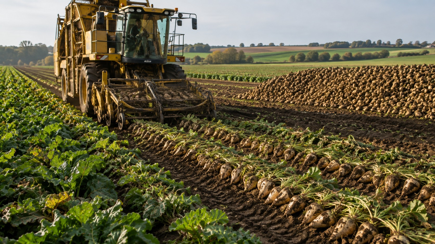 Vue agricole consacrée à date d’arrachage de la betterave sucrière