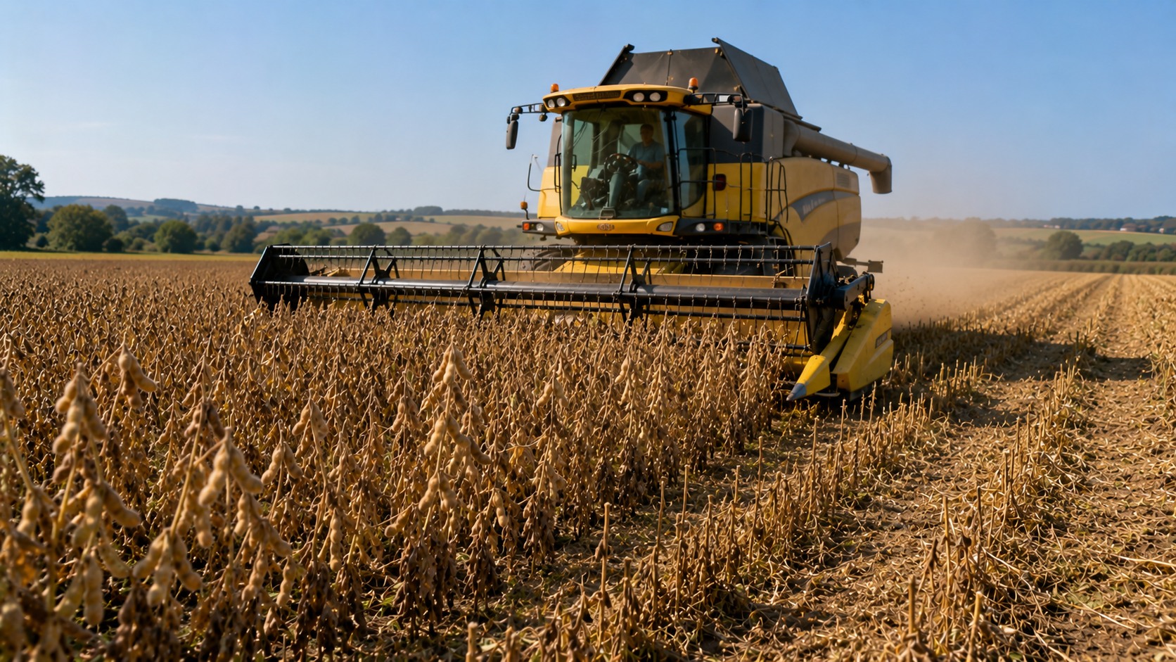 Vue agricole consacrée à date de récolte du soja