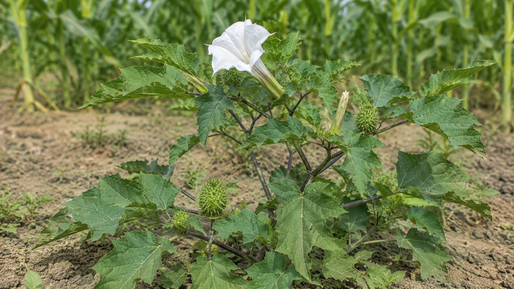 Vue agricole consacrée à datura stramoine
