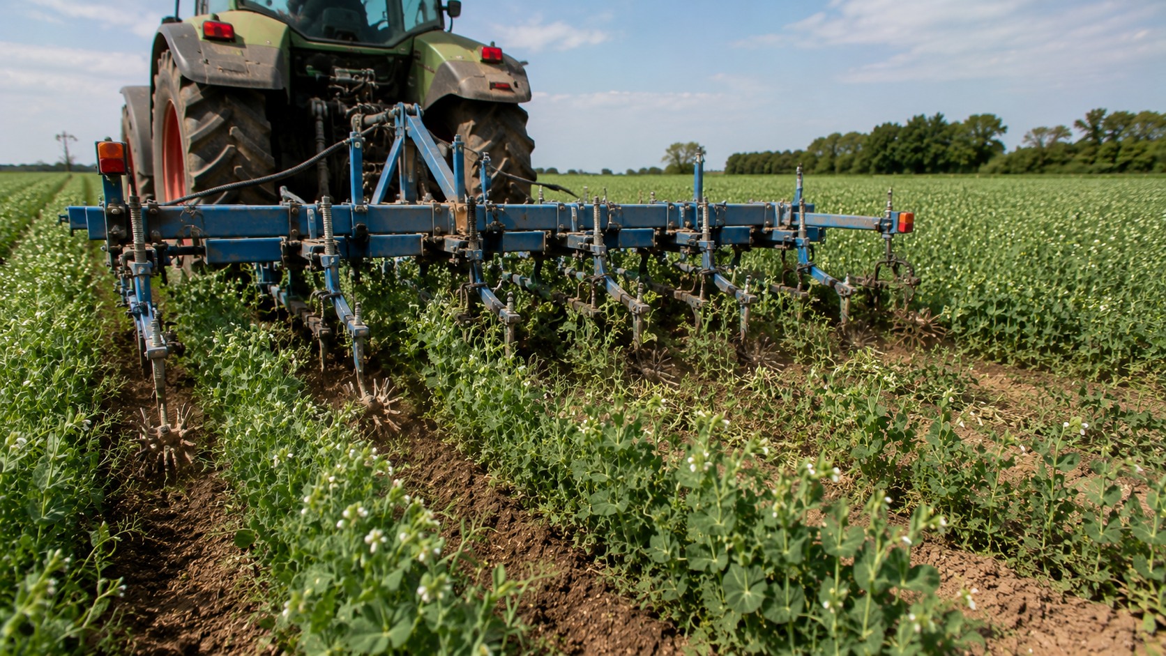 Vue agricole consacrée à désherbage du pois protéagineux