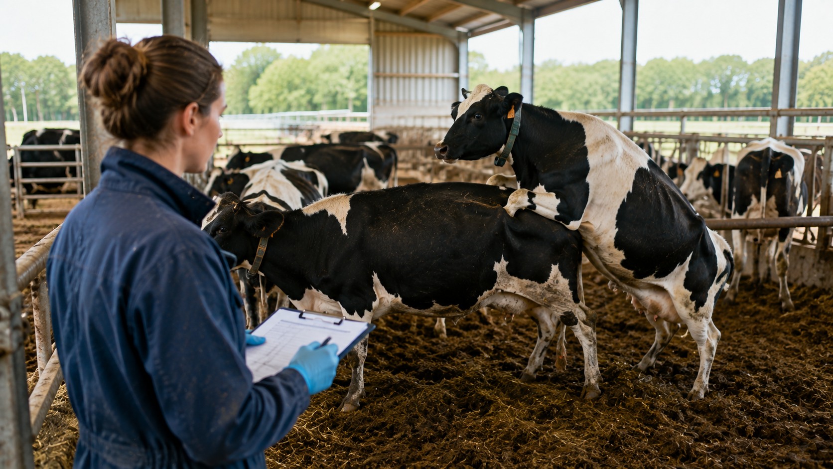 Vue agricole consacrée à détection des chaleurs chez les bovins